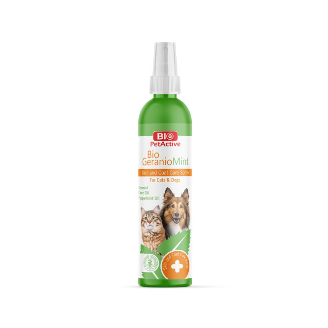 BioPetActive Bio Geraniomint спрей для ухода за кожей и шерстью кошек и собак - 100 мл