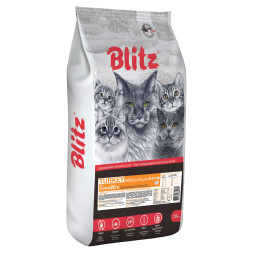 Blitz Sensitive Adult Cats Turkey сухой корм для взрослых кошек, с индейкой - 10 кг