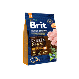 Brit Premium by Nature Senior S+M сухой корм для пожилых собак мелких и средних пород с курицей - 3 кг