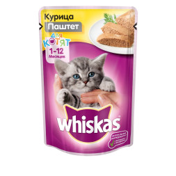 Whiskas консервированный корм в форме мясного паштета с курицей для котят - 85 г х 24 шт