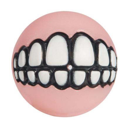 Rogz Игрушка для щенков Pupz Grinz мяч с принтом &quot;зубы&quot; и отверстием для лакомства, розовый, d= 64 мм (GR202X)