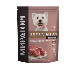 Мираторг Extra Meat сухой корм для взрослых собак мелких пород, с говядиной Black Angus - 600 г