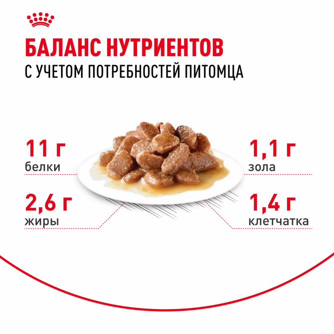 Royal Canin Instinctive 7+ влажный корм для пожилых кошек старше 7 лет, мелкие кусочки в соусе, в паучах - 85 г х 28 шт
