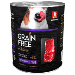 Зоогурман Grain Free Deluxe влажный корм для взрослых собак всех пород, с телятиной - 350 г x 20 шт