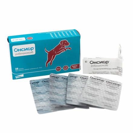 Elanсo Онсиор 40 мг таблетки для лечения воспалительных и болевых синдромов для собак массой тела больше 20 кг - 28 шт
