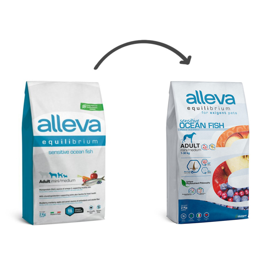 Alleva Equilibrium Sensitive Ocean Fish Adult Mini/Medium сухой корм ...