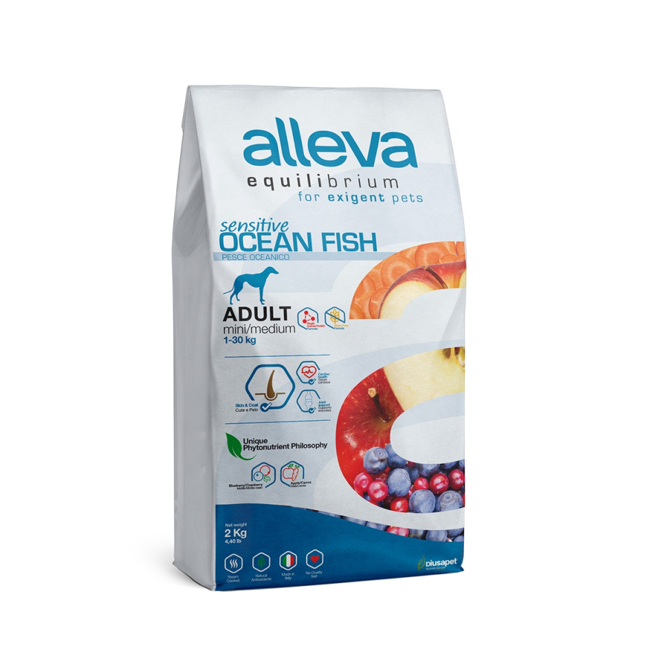 Alleva Equilibrium Sensitive Ocean Fish Adult Mini/Medium сухой корм ...