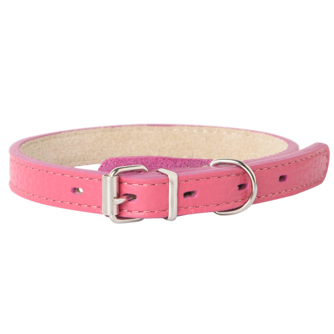 Mr.Kranch ошейник для собак, из натуральной кожи, прямой, 20-25 см, розовый