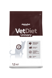 AlphaPet Vet Diet Urinary сухой диетический корм для взрослых кошек и котов при заболеваниях нижних отделов мочевыводящих путей - 1,5 кг