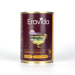 Eravida влажный корм для взрослых собак с кусочками индейки, в консервах - 400 г х 6 шт