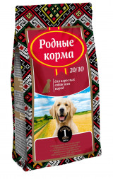 Родные Корма 20/10 сухой корм для взрослых собак - 1 русский фунт (409 г)