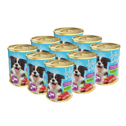 Зоогурман Jolly Dog влажный корм для взрослых собак, с говядиной и кроликом - 350 г х 9 шт