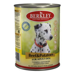Berkley Adult Dog Beef &amp; Potatoes паштет для взрослых собак с говядиной, картофелем, льняным маслом и ароматным бульоном - 400 г х 6 шт