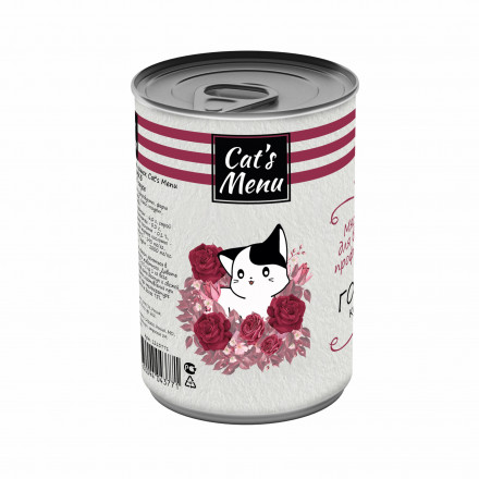 Cat`s Menu влажный корм для взрослых кошек для профилактики МКБ с говядиной кусочки в соусе в консервах - 340 г х 12 шт