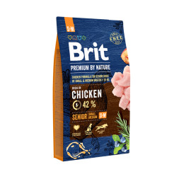 Brit Premium by Nature Senior S+M сухой корм для пожилых собак мелких и средних пород с курицей - 8 кг