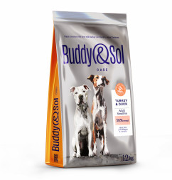 Buddy&amp;Sol Care Sensitive сухой корм для взрослых собак с чувствительным пищеварением с индейкой и уткой - 12 кг