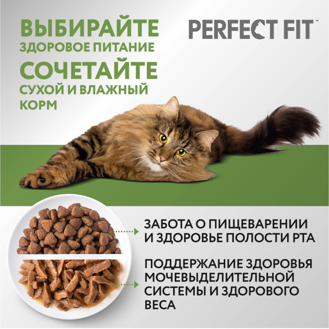 Perfect Fit Senior сухой корм для пожилых кошек старше 7 лет с курицей - 650 г