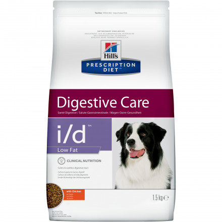 Hills Prescription Diet i/d Low Fat Digestive Care сухой диетичекий корм для собак для поддержания здоровья ЖКТ с курицей - 1,5 кг