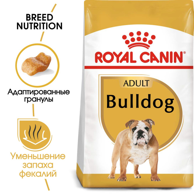 Royal Canin Bulldog Adult сухой корм для взрослых собак породы английский бульдог - 12 кг