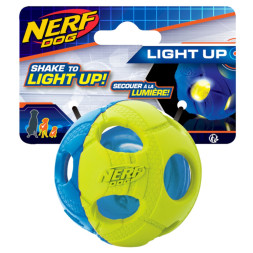 NERF игрушка для собак мяч светящийся, синий зеленый - 6 см