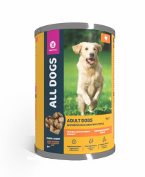 ALL DOGS влажный корм для взрослых собак тефтельки с индейкой в соусе, в консервах - 415 г х 12 шт