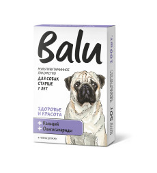 Балу мультивитаминное лакомство для собак старше 7 лет, &quot;Здоровье и красота&quot; с кальцием и олигосахаридами - 100 таблеток