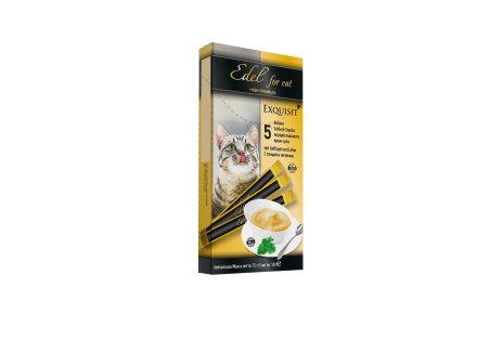 Edel Cat лакомство для кошек крем-суп с птицей и печенью - 75 г (5 шт в упаковке)