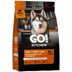 Go' Kitchen SKIN+COAT Care сухой корм для щенков и собак, с лососем - 1,59 кг