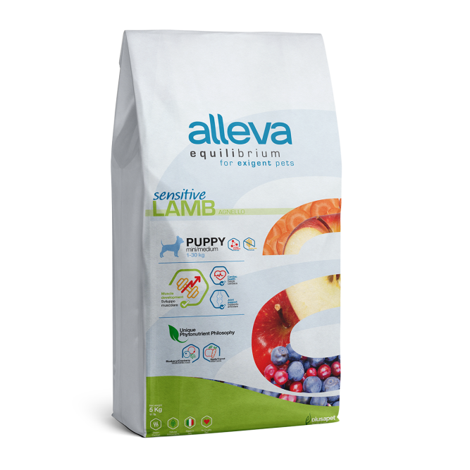 Alleva Equilibrium Sensitive Lamb Puppy Mini/Medium сухой корм для щенков мелких и средних пород с ягненком - 5 кг