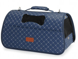 Camon сумка-переноска для кошек стеганая, синяя, 42x25x25 см