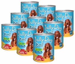 Зоогурман Jolly Dog влажный корм для взрослых собак мясное ассорти, в консервах - 850 г х 9 шт