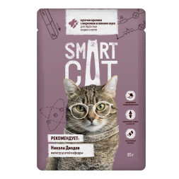 Smart Cat набор паучей для взрослых кошек и котят, с кроликом и морковью, кусочки в соусе - 85 г х 5+1 шт