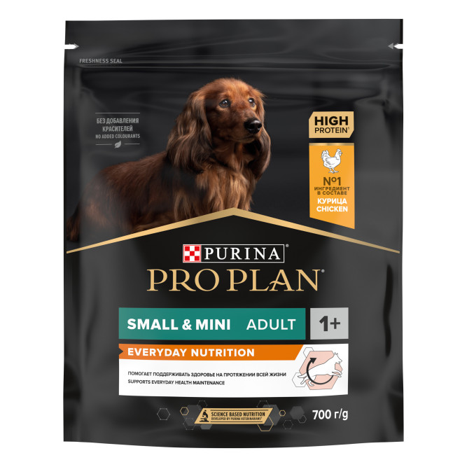 Purina Pro Plan Small &amp; Mini сухой корм для взрослых собак миниатюрных и мелких пород с курицей и рисом - 700 г
