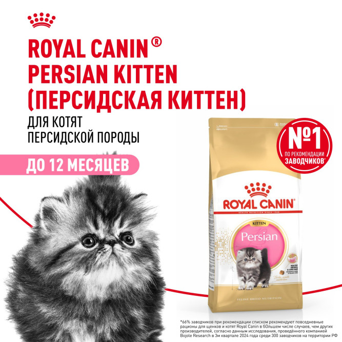 Royal Canin Kitten Persian сухой корм для котят персидской породы от 2 до 12 месяцев, беременных и кормящих кошек - 400 г