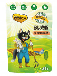 Мнямс Кот Федор влажный корм для взрослых кошек с кроликом &quot;Фермерская ярмарка&quot; в паучах - 85 г (24 шт в уп)