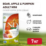 Изображение товара Farmina N&D Pumpkin Dog Grain Free Boar & Apple Adult Mini сухой беззерновой корм для взрослых собак мелких пород с мясом кабана, яблоками и тыквой - 7 кг