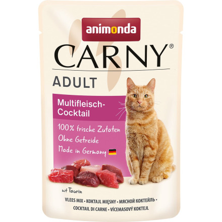 Animonda Carny Adult влажный корм для взрослых кошек с мясным коктейлем в паучах - 85 г (12 шт в уп)