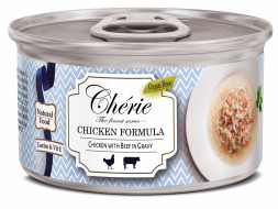 Pettric Cherie влажный корм для взрослых кошек с рубленной курицей и говядиной в подливе, в консервах - 165 г х 24 шт