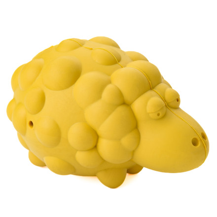 Mr.Kranch игрушка для собак Овечка с пищалкой, 8,5х12 см, желтая, с ароматом сливок