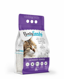 BentySandy Lavender наполнитель для кошачьего туалета комкующийся, глиняный, с ароматом лаванды - 5 л (4,35 кг)
