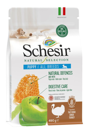 Schesir Natural Selection Puppy сухой беззерновой корм для щенков с индейкой - 490 г