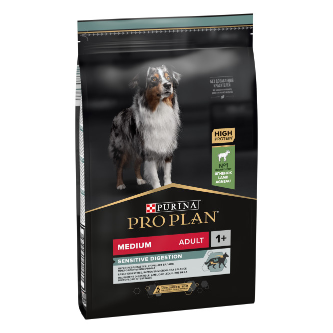 Pro Plan Adult Sensitive Digestion сухой корм для взрослых собак средних пород с чувствительным пищеварением, с ягненком - 7 кг
