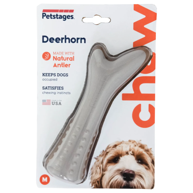 Игрушка для собак Petstages Deerhorn, с оленьими рогами средняя, 16 см