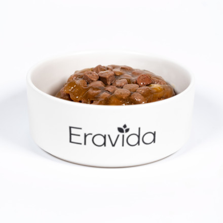 Eravida влажный корм для взрослых кошек кусочки в желе с говядиной и овощами, в ламистерах - 100 г х 16 шт