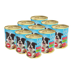 Зоогурман Jolly Dog влажный корм для взрослых собак, с телятиной и языком - 350 г х 9 шт