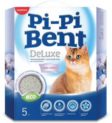 Pi-Pi Bent Deluxe Cotton комкующийся наполнитель для кошек из бентонитовой глины - 5 кг