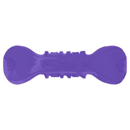 Mr.Kranch игрушка для собак Гантель дентальная с пищалкой и ароматом сливок, фиолетовая, 22 см