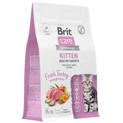 Brit Care Cat Kitten Healthy Growth сухой корм для котят, беременных и кормящих кошек, с индейкой - 400 г