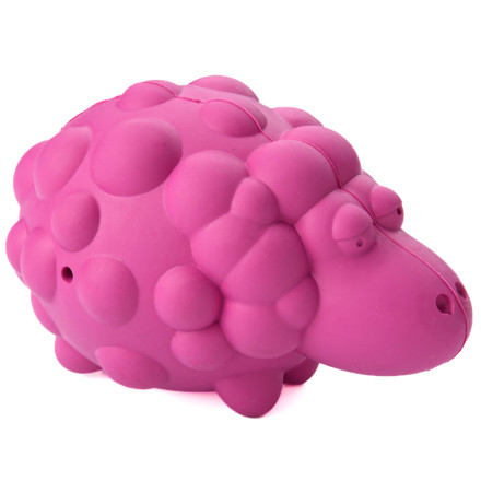 Mr.Kranch игрушка для собак Овечка с пищалкой, 8,5х12 см, розовая, с ароматом бекона