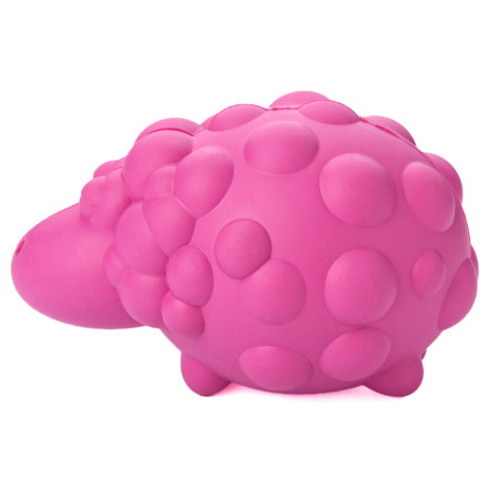 Mr.Kranch игрушка для собак Овечка с пищалкой, 8,5х12 см, розовая, с ароматом бекона